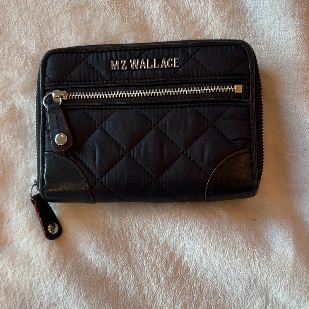MZ Wallace Quilted Black Wallet